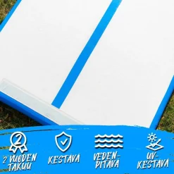 Online React 2x ilmavolttipatja Airtrack 3 x 1 x 0,1 m käsipumpulla sini/valkoinen