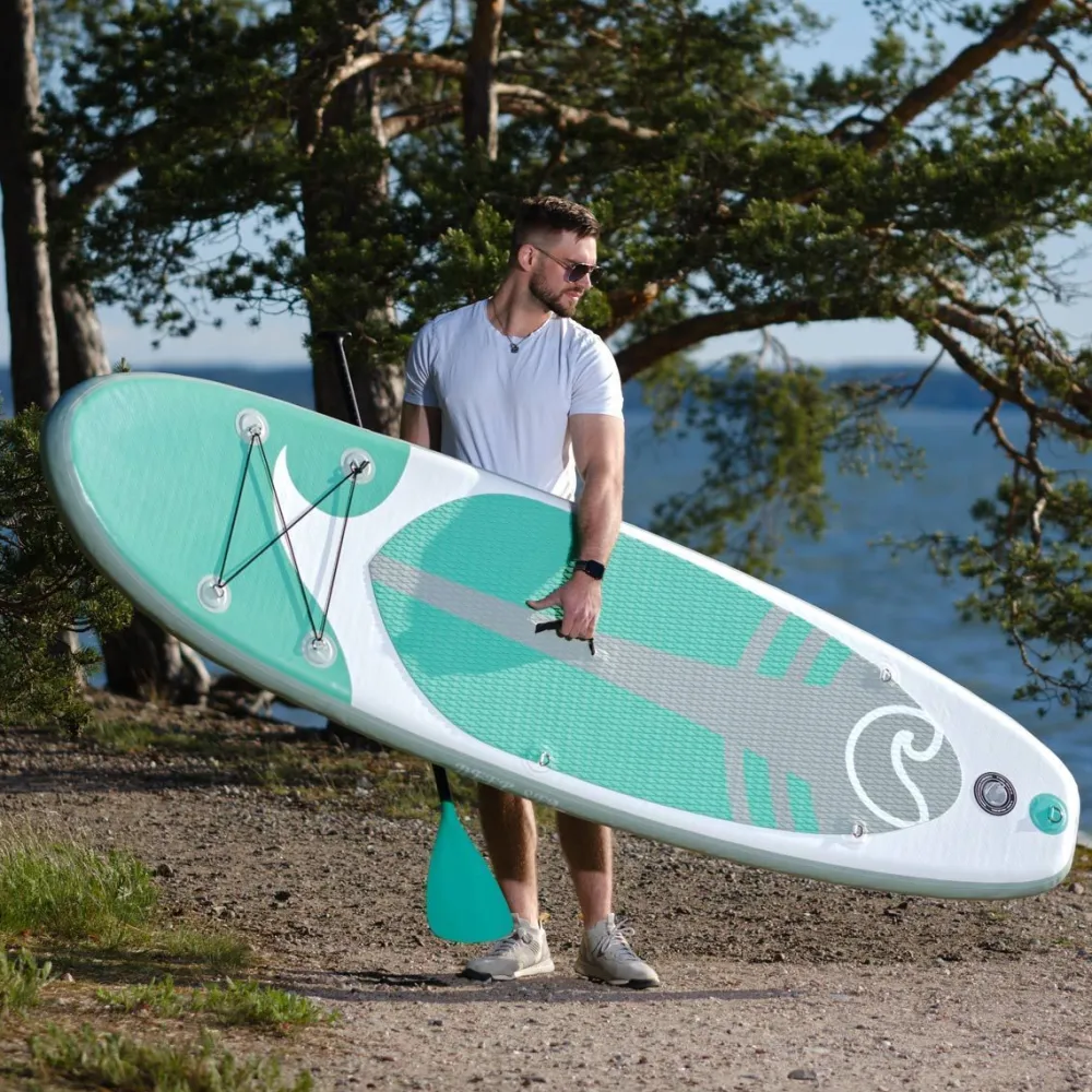 Online Deep Sea 2x SUP-lautasetti Standard ilmatäytteinen 275 cm 15 PSI vihreä
