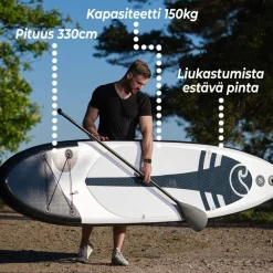 Deep Sea 2x SUP-lautasetti XXL ilmatäytteinen 330 cm 15 PSI musta/valkoinen