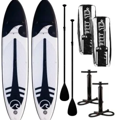 Deep Sea 2x SUP-lautasetti XXL ilmatäytteinen 330 cm 15 PSI musta/valkoinen